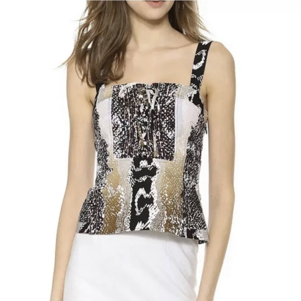 NWT! DVF Diane Von Furstenberg Avalon Corset Snake Bustier Top